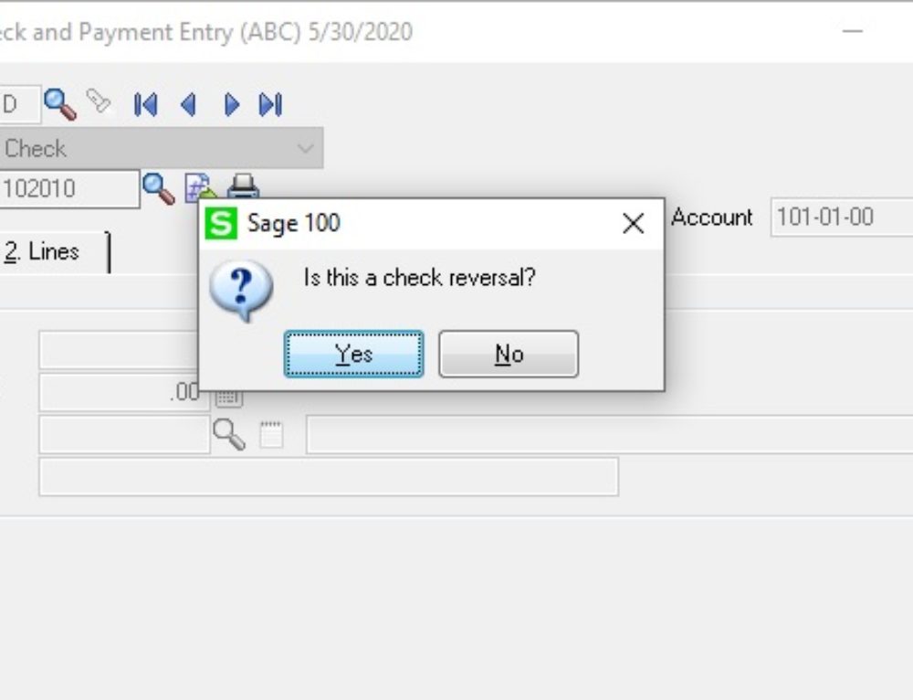 Sage 100Cloud – How to reverse a check in Accounts Payable.